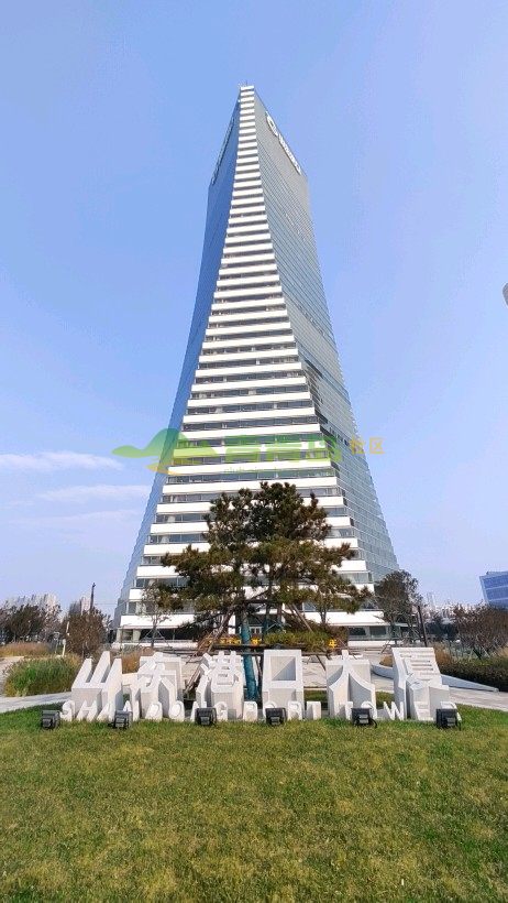 这是山东港口集团办公大楼周边的场景非常漂亮.